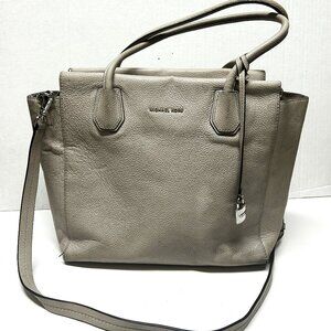 Michael Kors grey Saffiano leather shoulder bag